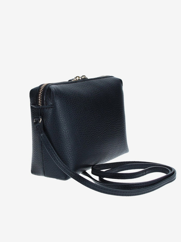 Elega Črna ženska usnjena križna torbica ELEGA Hillary