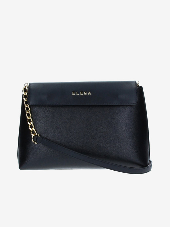 Elega Črna ženska usnjena torbica s križem ELEGA Ann