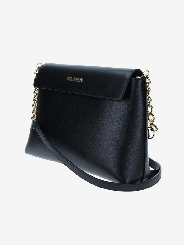 Elega Črna ženska usnjena torbica s križem ELEGA Ann