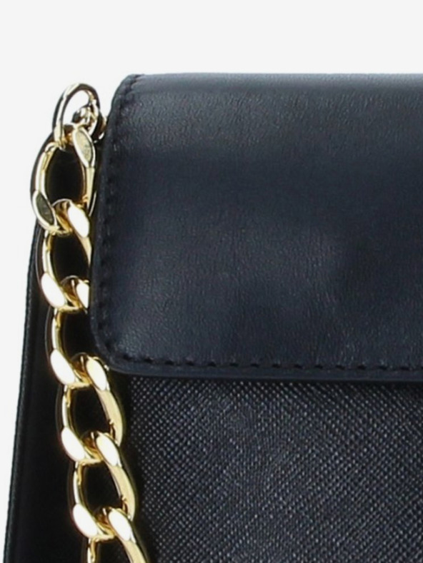 Elega Črna ženska usnjena torbica s križem ELEGA Ann