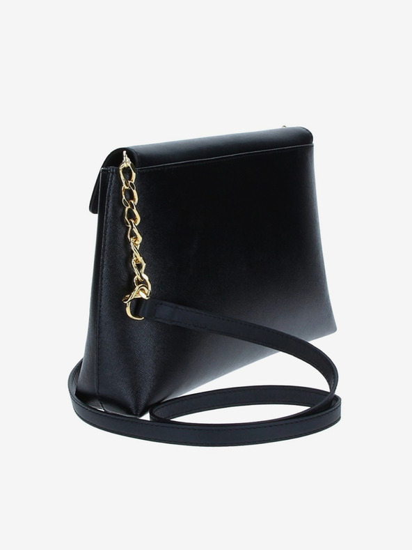 Elega Črna ženska usnjena torbica s križem ELEGA Ann