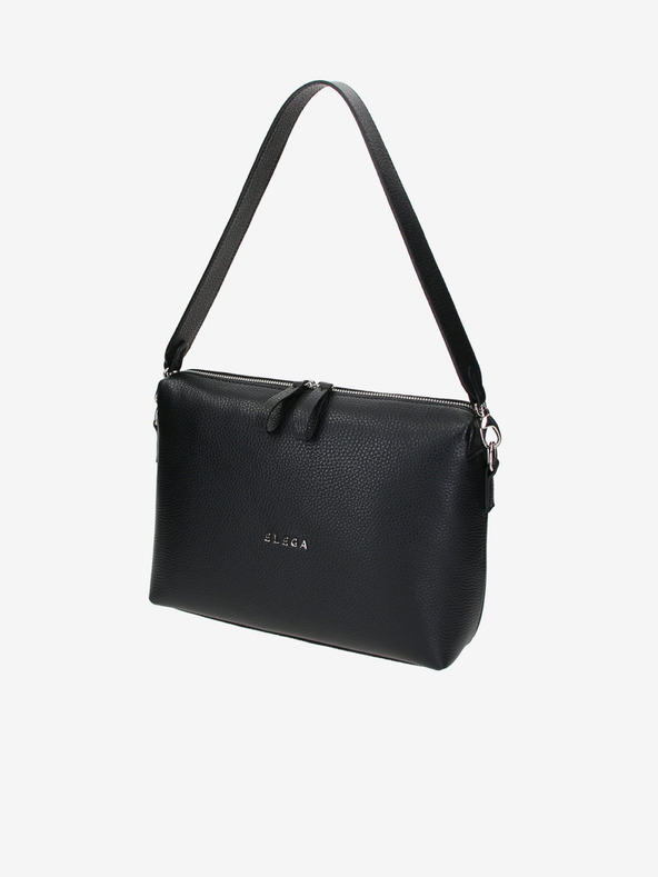 Elega Črna ženska usnjena torba za križ ELEGA Hills