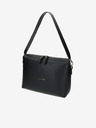Elega Črna ženska usnjena torba za križ ELEGA Hills