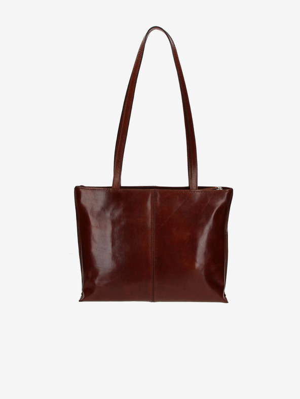 Elega Temno rjava ženska usnjena torbica za križ ELEGA Melanie