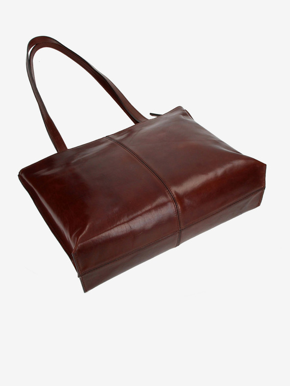 Elega Temno rjava ženska usnjena torbica za križ ELEGA Melanie