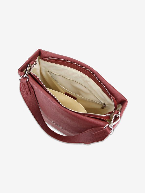 Elega Rdeča ženska torbica Elega Fluffy Leather Handbag