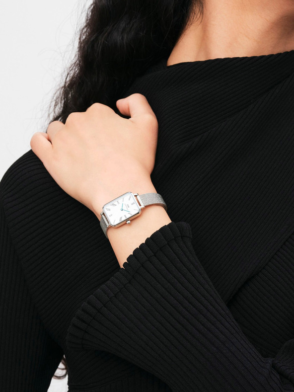 Daniel Wellington Daniel Wellington mrežasta ura Quadro Sterling silver ženska ura