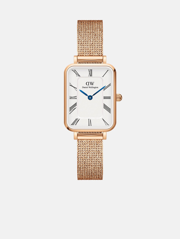 Daniel Wellington Roza in zlata ženska ura Daniel Wellington z mrežo Quadro Melrose
