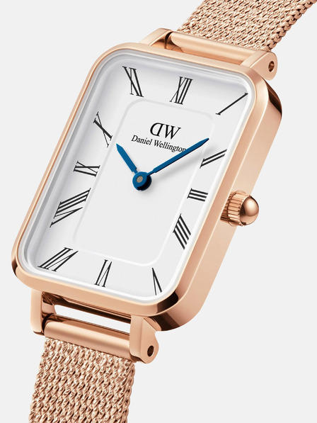 Daniel Wellington Roza in zlata ženska ura Daniel Wellington z mrežo Quadro Melrose