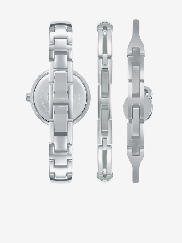 Anne Klein Komplet ure in zapestnice v srebrni barvi Anne Klein