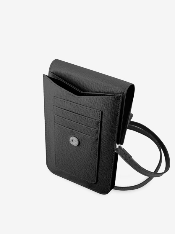 Guess Guess PU Saffiano trikotna torbica za telefon z logotipom črna