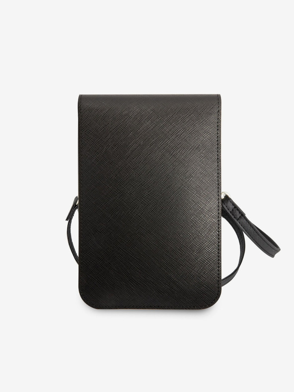 Guess Guess PU Saffiano trikotna torbica za telefon z logotipom črna