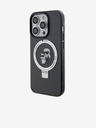 Karl Lagerfeld Ringstand Karl and Choupette MagSafe Back Cover za iPhone 15 Pro Max Black Karl Lagerfeld