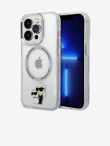 Karl Lagerfeld Karl Lagerfeld IML Karl and Choupette NFT MagSafe hrbtni ovitek za iPhone 15 Pro Max prozoren