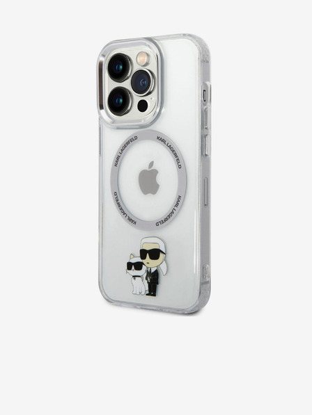 Karl Lagerfeld Karl Lagerfeld IML Karl and Choupette NFT MagSafe hrbtni ovitek za iPhone 15 Pro Max prozoren