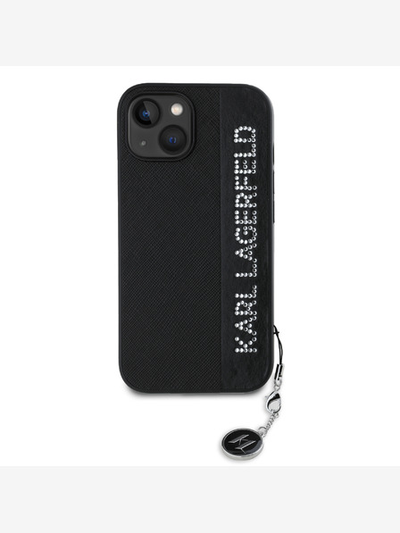 Karl Lagerfeld Karl Lagerfeld PU Saffiano Rhinestone Charm Back Cover za iPhone 15 Pro Black