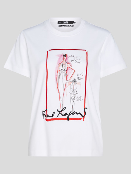 Karl Lagerfeld Bela ženska majica KARL LAGERFELD Archive