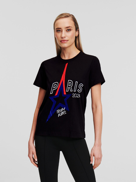 Karl Lagerfeld Črna ženska majica KARL LAGERFELD Paris