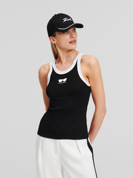 Karl Lagerfeld Črna ženska majica KARL LAGERFELD Fashion