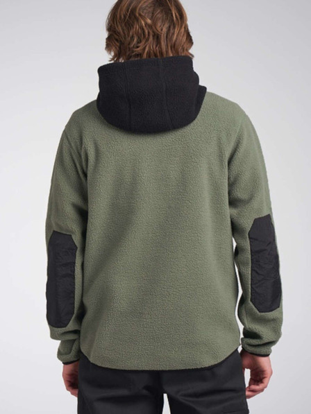 Tenson moška jopa s kapuco iz flisa COLOURWEAR Teddy 2.0 M sivo-zelena