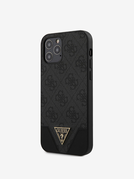 Guess Guess PU 4G Trikotni zadnji ovitek za iPhone 12/12 Pro 6.1 Grey