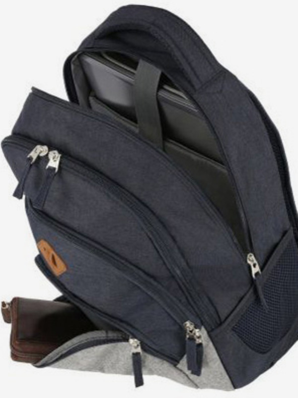 Travelite Dark Blue Travelite Basics nahrbtnik Melange Navy/grey