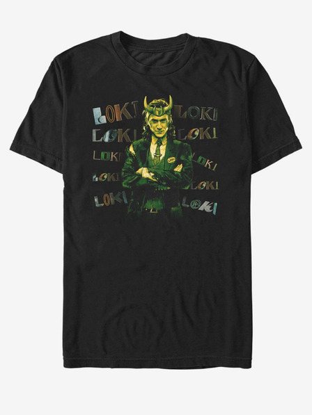 ZOOT.Fan Črna unisex majica ZOOT.Fan Marvel Loki Chaotic