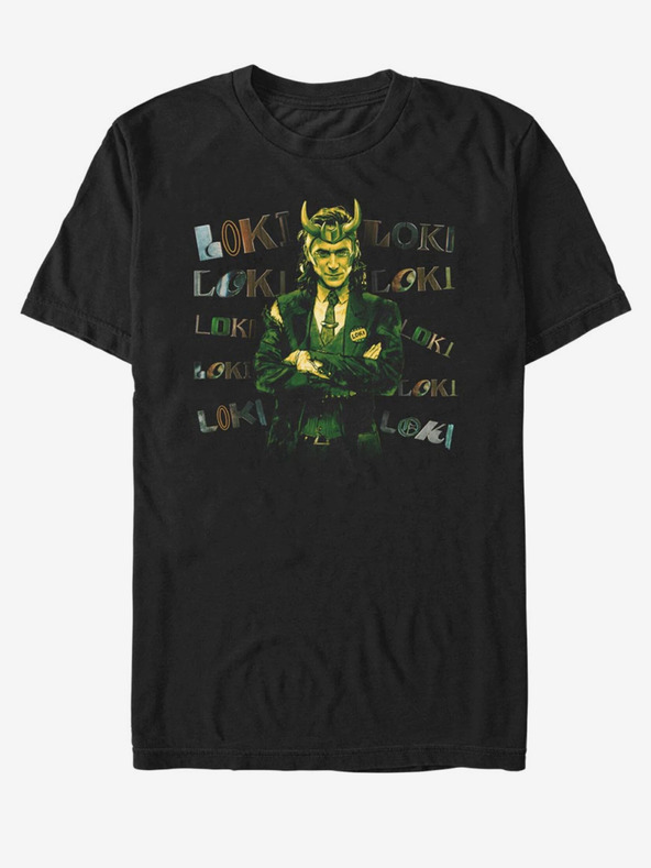 ZOOT.Fan Črna unisex majica ZOOT.Fan Marvel Loki Chaotic