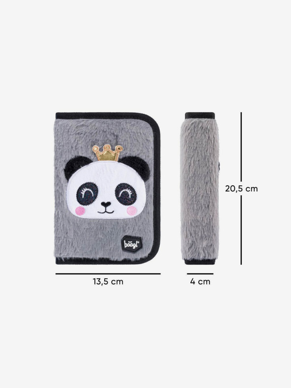 BAAGL  Sivi šolski peresnik enonadstropni panda Baagl