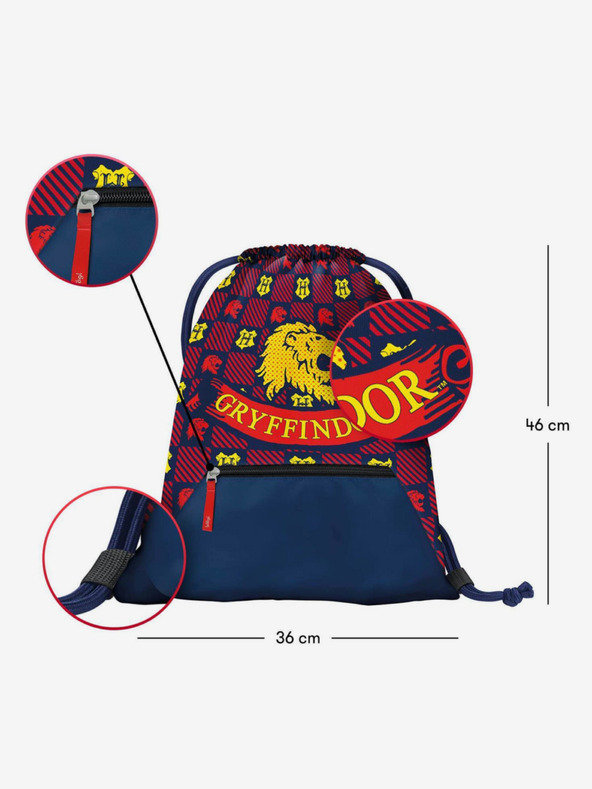 BAAGL  Rdeča in modra šolska torba Baagl Harry Potter Gryffindor z žepom
