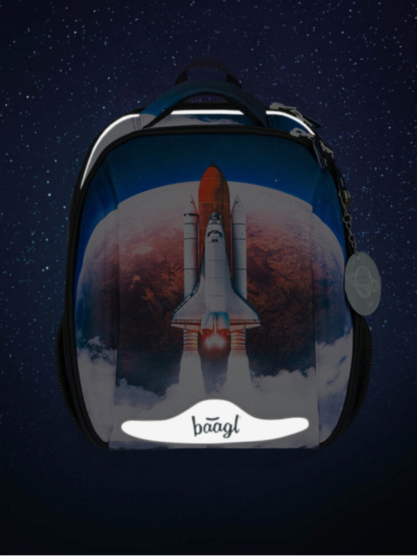 BAAGL  Modra šolska torba Baagl Shelly Space Shuttle