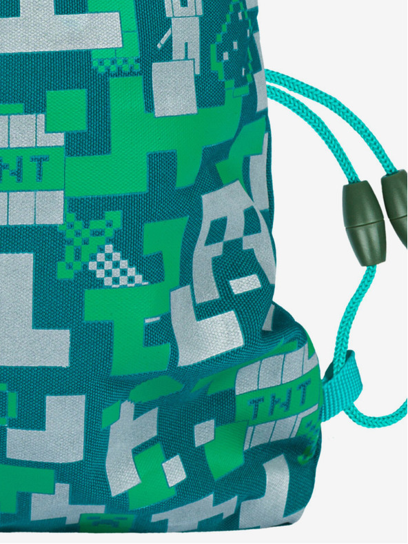 BAAGL  Zelena torba Baagl Minecraft Silver Creeper