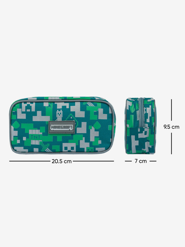 BAAGL  Zeleni šolski komplet - peresnica, torba Baagl Minecraft 2 Silver Creeper