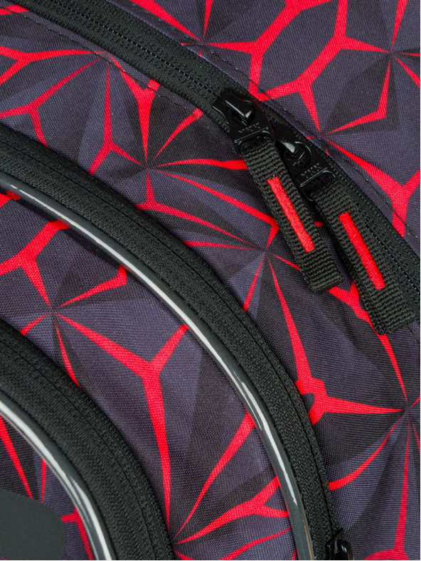 BAAGL  Črni šolski nahrbtnik Baagl Core Red Polygon