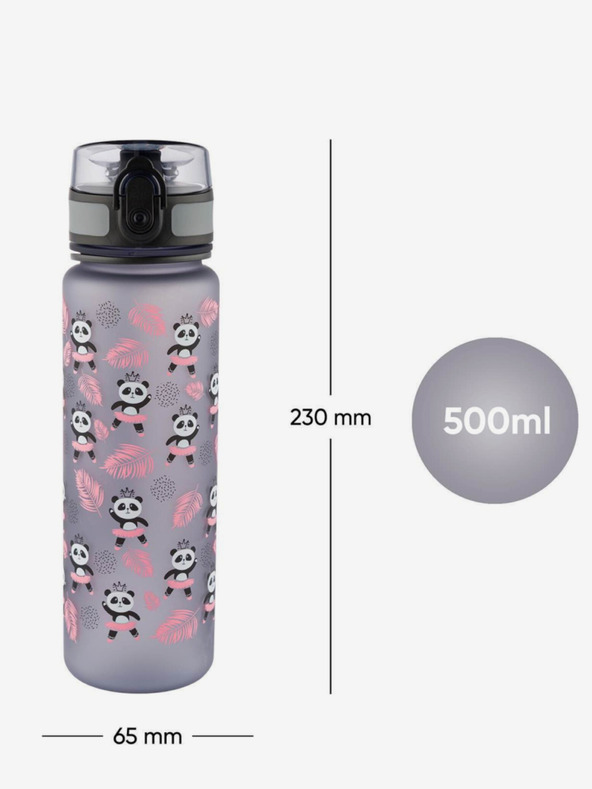 BAAGL  Siva tritanska steklenička za pitje panda, 500 ml Baagl