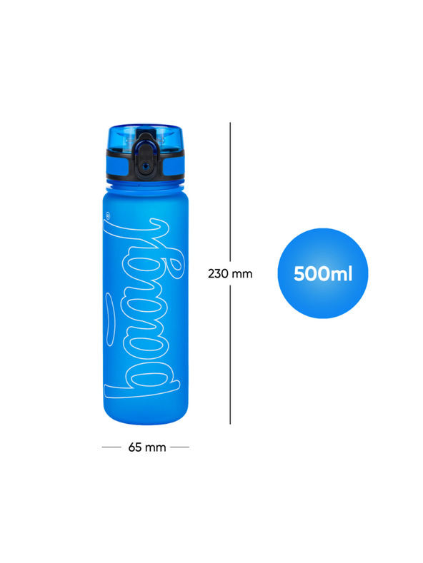 BAAGL  Modra steklenička za pitje iz tritana z logotipom - modra, 500 ml Baagl