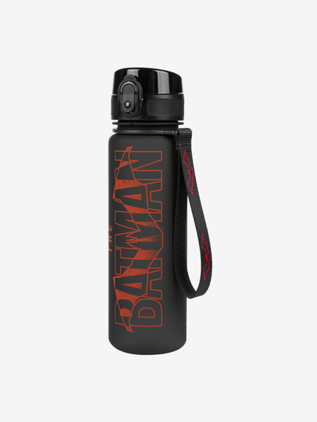 BAAGL  Črna tritanska steklenička za pitje z logotipom batmana, rdeča, 500 ml Baagl