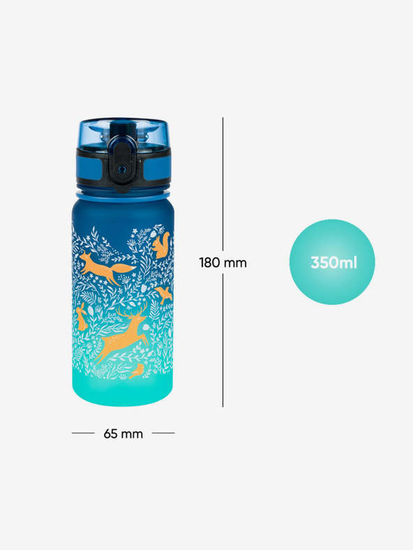 BAAGL  Modra tritanska steklenička za pitje z naklonom gozd, 350 ml Baagl