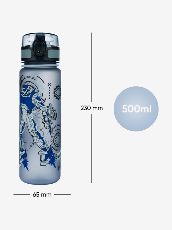 BAAGL  Siva tritanova steklenička za pitje roboti, 500 ml Baagl