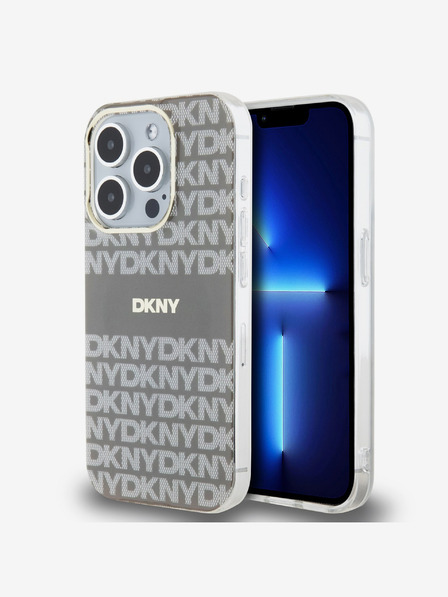 DKNY PC/TPU Repeat Pattern Tonal Stripe Magsafe Back Cover za iPhone 14 Pro Beige DKNY