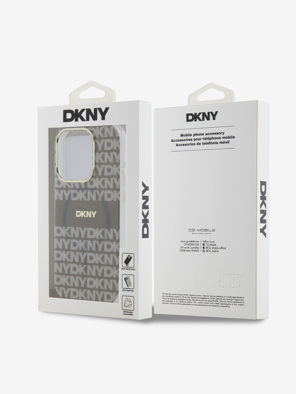 DKNY PC/TPU Repeat Pattern Tonal Stripe Magsafe Back Cover za iPhone 14 Pro Beige DKNY