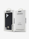 DKNY DKNY PU Leather Repeat Pattern Stack Logo MagSafe hrbtni ovitek za iPhone 16 črn