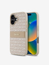 DKNY DKNY PU Leather Repeat Pattern Tonal Stripe Back Cover za iPhone 16 Plus Pink