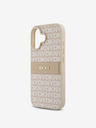 DKNY DKNY PU Leather Repeat Pattern Tonal Stripe Back Cover za iPhone 16 Plus Pink