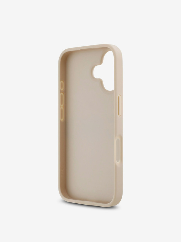 DKNY DKNY PU Leather Repeat Pattern Tonal Stripe Back Cover za iPhone 16 Plus Pink