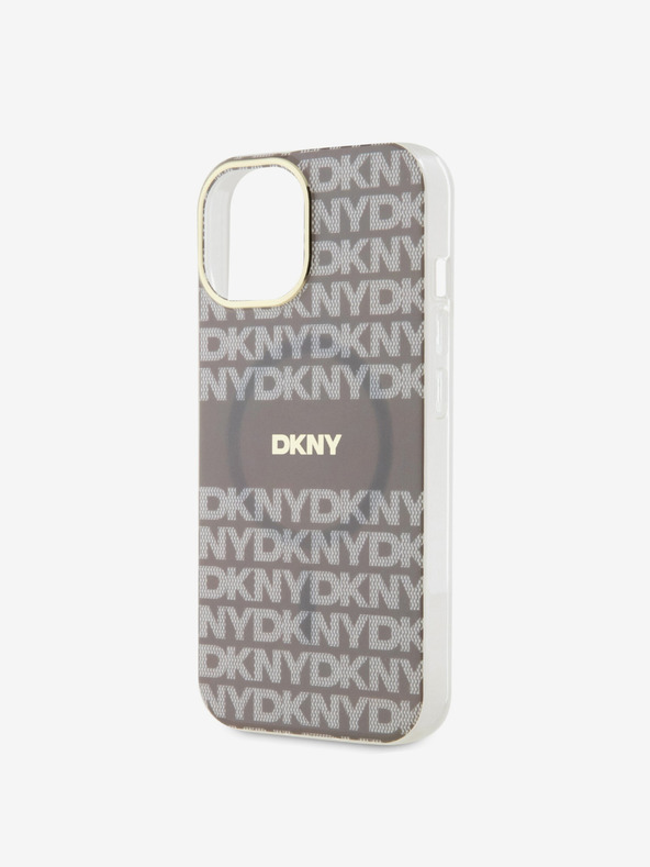 DKNY PC/TPU Repeat Pattern Tonal Stripe Magsafe Back Cover za iPhone 15 Beige DKNY