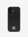 DKNY DKNY PU usnje Repeat Pattern Stack Logo MagSafe Back Cover za iPhone 16 Plus Black
