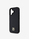 DKNY DKNY PU usnje Repeat Pattern Stack Logo MagSafe Back Cover za iPhone 16 Plus Black