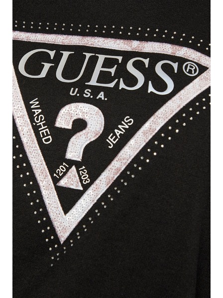 Guess Jeans Ženska črna jopica Python big triangle logo Guess jeans