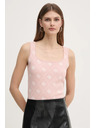 Guess Jeans Ženski rožnati top s celotnim tiskom 4G Guess jeans